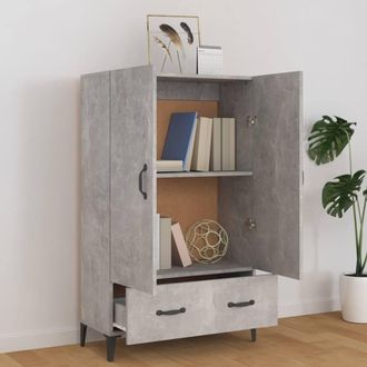 Berkfield Home Highboard Concrete Grey 70x31x115 cm Engineered Wood | Size: 70 x 31 x 115 cm