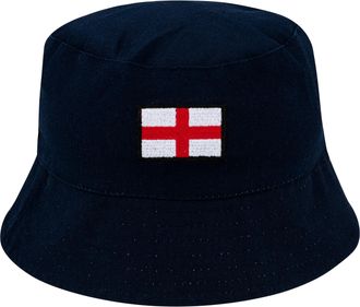 Generic England Reversible Bucket Hat, St George Cross Design, Navy and White, Its Coming Home Text
