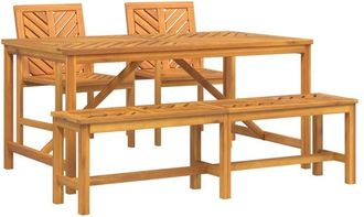 vidaXL Vidaxl - Conjunto De Comedor De Jard&iacute;n 4 Pcs Marr&oacute;n 150 X 90 X 74 Cm