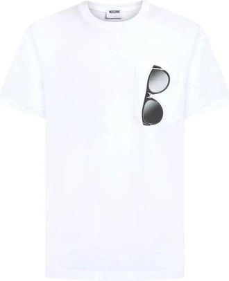 Moschino Printed cotton jersey T-shirt - male - Moschino - T-Shirts - White - 2XL - Tops