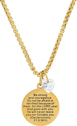 HMY Jewelry Be Strong Pendant Necklace in Yellow at Nordstrom Rack