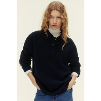 H&M Wool polo sweater in Navy Blue at Nordstrom, Size X-Small