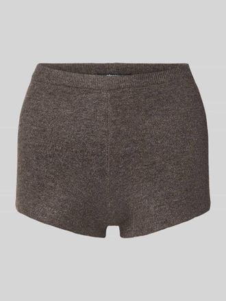 Gina Tricot Slim Fit Shorts mit Woll-Anteil in Strick-Optik in Hellbraun, Gr&ouml;&szlig;e XL