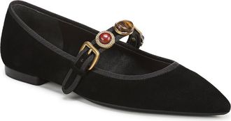 Veronica Beard Selene Charms Pointed Toe Flat in Black at Nordstrom, Size 5.5