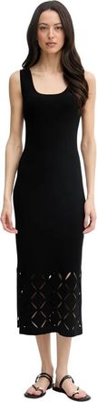 Joseph Ribkoff Viscose Knit Maxi Jurk - Dames - Casual kleedjes - Zwart - XL - Polyester - Kleedjes