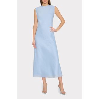 Milly Linda Scoop Back Midi Dress in Light Blue at Nordstrom, Size 10