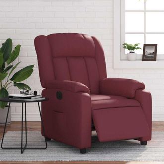 vidaXL Vidaxl - Sill&oacute;n Reclinable El&eacute;ctrico De Cuero Sint&eacute;tico Rojo Tinto