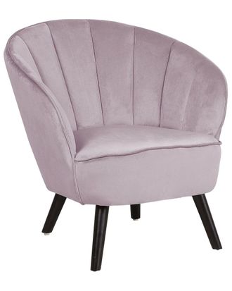 Beliani Sill&oacute;n terciopelo rosa