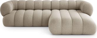 Cosmopolitan Design Sof&aacute; esquinero 5 plazas tejido chenilla beige oscuro