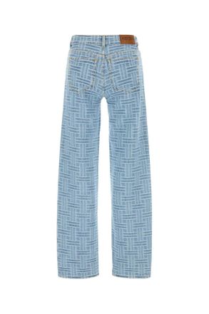 Kenzo Womens Weave Stone Jeans Blue Cotton