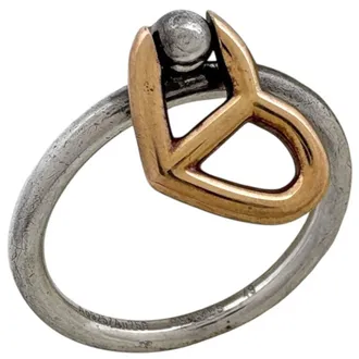 Herm&egrave;s Gold Silver Silver 925 Band Ring (Pre-Owned)