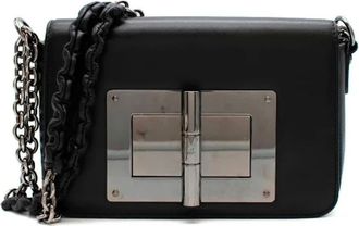 Tom Ford Tweedehands leren schoudertassen - Dames - Vintage Schoudertas - Zwart - ONE Size - Leer - Vintage