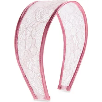 Tasha Embroidered Lace Headband in Blush at Nordstrom