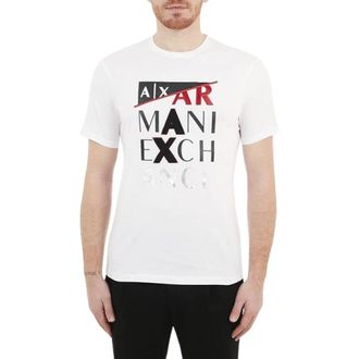 A|X Armani Exchange Katoenen jersey T-shirt met logo in reli&euml;f - Heren - T-shirts - Wit - 2XL - Katoen - Tops