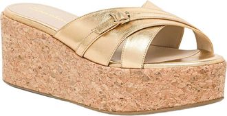 Santoni Womens laminated leather wedge in Gold at Nordstrom, Size 10.5