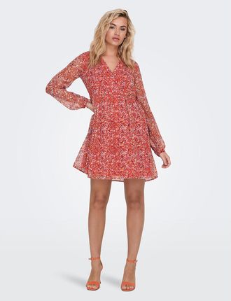 Only Bedrukte jurk met V-hals