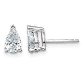 Diamond2Deal 14k Gold 1 ct Pear Lab Grown Diamond Stud Earrings VS Clarity, G-H Color