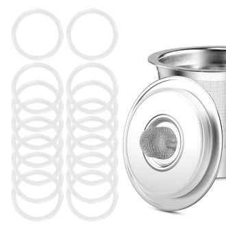 OEM Paquete De 100 Sellos De Goma Reutilizables Para C&aacute;psulas De Caf&eacute; Recargables K-cup, Tapas De Acero Inoxidable, Sello De Silicona: Sellado Perfecto, S