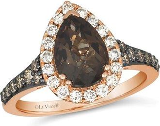 Le Vian 14K Rose Gold 2.59 Ct. Tw. Diamond & Smoky Quartz Cocktail Ring