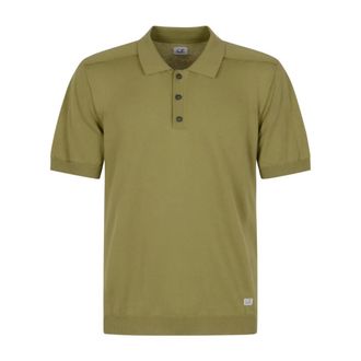 C.P. Company Polo Shirts, male, Green, Size: 2XL Sea Island Short Sleeve Polo Sweater