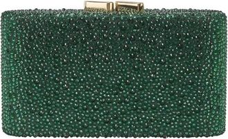 Anna Cecere Clutch con strass - Bags - Mujer - Verde - ONE SIZE