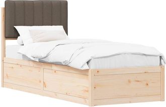 vidaXL Estructura De Cama Con Cabecera Tapizada Taup&eacute; 80 X 200 Cm Vidaxl