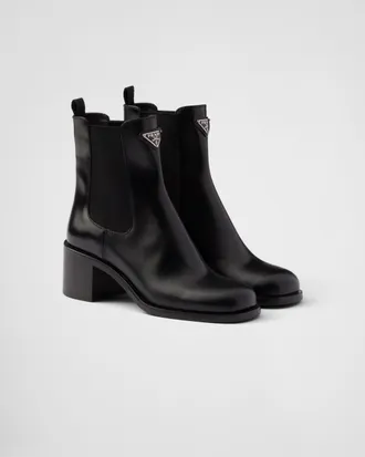 Prada Brushed leather booties