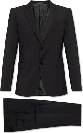 Emporio Armani Virgin Wool Suit - Heren - Business pakken - Zwart - M - Wol - Kostuums