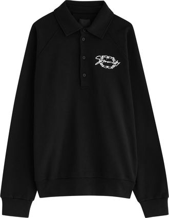 Givenchy Logo-embroidered Cotton Sweatshirt - Black - XL