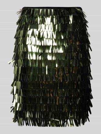 Smith & Soul Knielanger Rock mit Paillettenbesatz in Oliv, Größe S