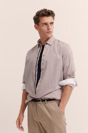 Bugatti Langarmhemd BUGATTI, Herren, Gr. 4XL, Normalgr&ouml;ssen, braun (cognac), 100% Baumwolle, kariert, normal, eckige 2-Knopf-Manschette, Hemden Langarmhemd, m