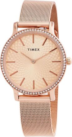 Timex Transcend Quartz Crystal Rose Gold Dial Ladies Watch TW2V52500VQ