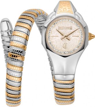 Just Cavalli Womens JC1L354M0055 Ladies Signature Snake Fiore Watch - Silver - One Size