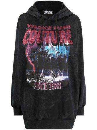 Versace Jeans Couture Hoodie met print - Zwart