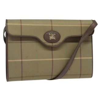 Burberry Pre-owned Cross Body Bags, female, Beige, Size: ONE SIZE Pre-owned Canvas Shoulder Bag