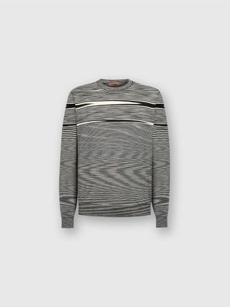 Missoni Slub Crew-neck Pullover in Black & White at Nordstrom, Size 58 It