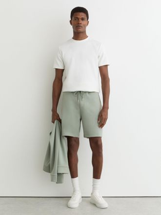 Reiss Mint Green Premium Interlock Drawstring Shorts, Xxl