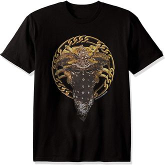 A&N Crooks and Castles T Shirt Men Knit Crewneck Simple Style Black