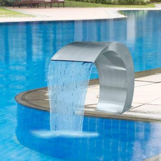 vidaXL Fontana Per Piscina In Acciaio Inox 30x60x45 Cm Design Moderno Vari Modelli Modelli : Senza Led