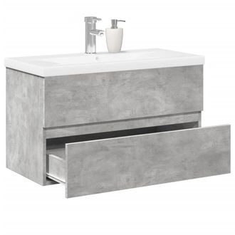 Berkfield Home 2 Piece Bathroom Furniture Set Concrete Grey Engineered Wood