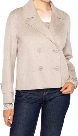 Kinross Cashmere Short Trench Coat In Taupe