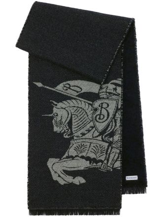 Burberry Omkeerbare wollen sjaal met logo - Blauw