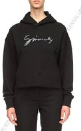 Givenchy Hoodies & sweatvesten, Dames, Zwart, M, Katoen, Crop hoodie