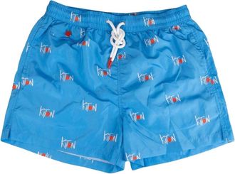 Kiton Swim Trunks Regular Fantasy - Heren - Strandmode - Blauw - S - Polyester - Badmode