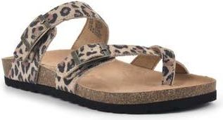 White Mountain Gracie Double Buckle Sandal in Natural/e-Print/leather at Nordstrom Rack, Size 10