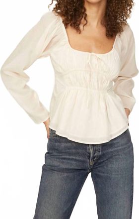 Something Navy Cinched Front Blouse In Cream