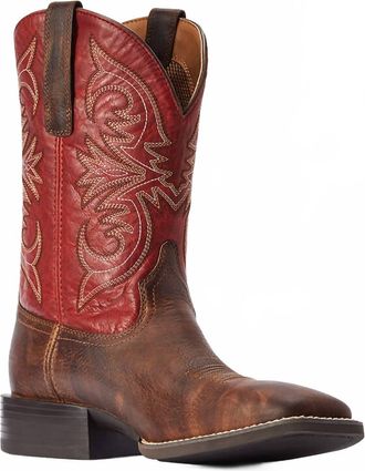 Ariat Mens Sport Pardner Western Boot In Matte Rebel Brown