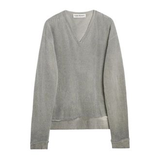 Our Legacy V-neck Knitwear, male, Gray, Size: XL Parallel V-Neck