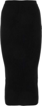 Alexander McQueen ribbed-knit pencil skirt - women - Wool/Polyester - M - Black