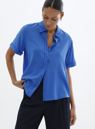 Contemporaine Womens Solid flowy shirt